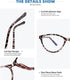 4 Pack Reading Glasses Blue Light Blocking for Women,Designer Cat Eye Frame Ladies Computer Readers,Anti Glare/UV Ray Eyeglasses 1.5...