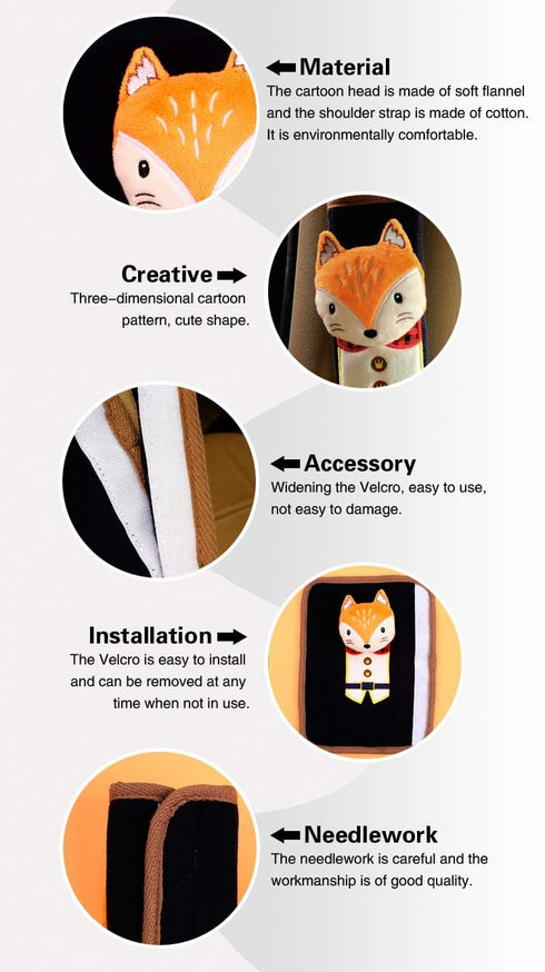 Tianmei 2Pcs Cute Cartoon Doll Styling Car Seat Belt Cover Shoulder Strap Pad (Bear)...