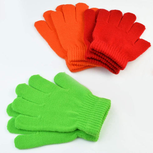 12 Pairs Kids Warm Gloves Winter Gloves Knit Gloves for Kids Boys Girls Children Christmas Gift...
