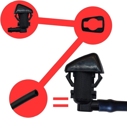 Windshield Washer Nozzle Wiper Spray Hose Kit Compatible with Ford F250 F350 F450 F550 Super Duty 2011-2016 Replace OEM BC3Z-17603-A BC3Z-17K605-B...