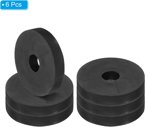 PATIKIL Multi Purpose Rubber Spacer, 6 Pcs 2.4"OD 0.59"ID 0.4"Thickness Neoprene Round Anti-Vibration Isolation Pads Isolator Rubber Bushings Spac...
