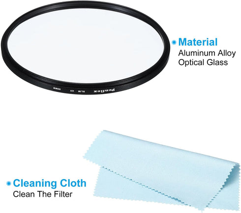 PATIKIL 95mm UV Filter, 2 PCS UV Protection Filter SLIM UV Protection Camera Lens Filter Aluminum Optical Camera Accessory Crystal Clear Pics for ...