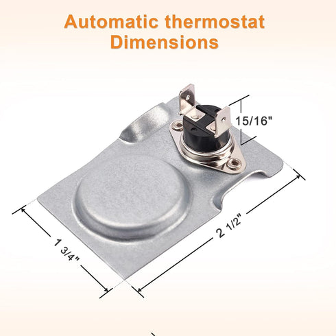 Adviace Magnetic Automatic Thermostat Sensor Switch with High temperature Rated Wiring for Fireplace and Stove Blower Fan Kit Applications, Automa...