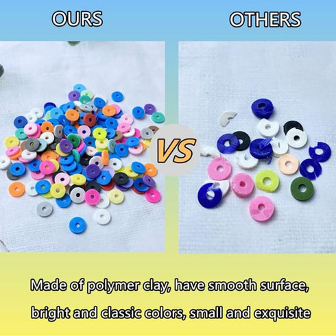 2000pcs Black Clay Beads Heishi Beads Polymer Clay Flat Beads for Jewelry Making Earring Bracelets Necklace...