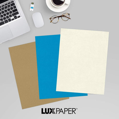 LUXPaper 8.5" x 11" Classic Linen Paper | Letter Size | Natural White | 70lb. Text | 50 Qty...