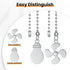 Ceiling Fan Pull Chain Extender, 2 Pcs 12 Inches Long Ceiling Fan Pull Chain Extension Pendant Ornament Set with Connector for Ceiling Fan and Lig...