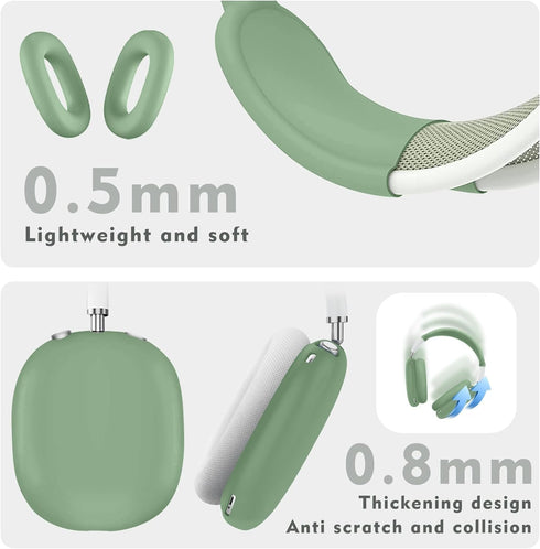 Case Cover for AirPods Max Headphones, Anti-Scratch Ear Pad Case Cover/Ear Cups Cover/Headband Cover for AirPods Max, Accessories Soft Silicone Sk...