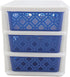 3 Drawer Basket Weave Mini Plastic Organizer Makeup HBA Cosmetics Arts & Crafts Desktop Stationary (Blue)...