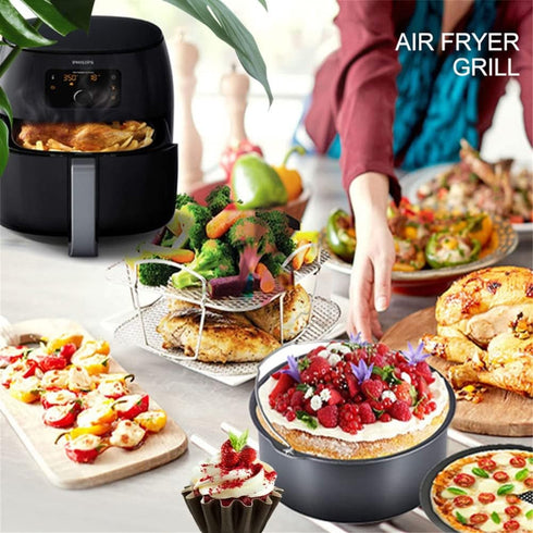 Air Fryer Rack for Air Fryer - 304 Stainless Steel Air Fryer Accessories Dehydrator Rack Toast Rack Grill Air Fryer Accessories...