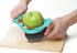PrepWorks by Progressive Dishwasher Safe 16-Slice Thin Apple Slicer and Corer with Attached Safety Cover (Turquoise)...