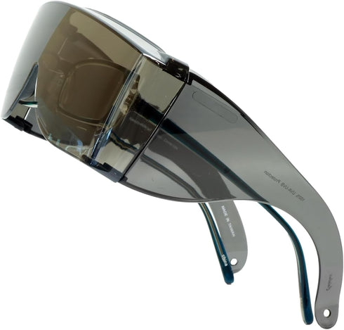 Calabria 3000 Fit Over Safety Glasses Fitover Prescription Eyewear Silver Mirror Men Women Wrap Around Tinted Anti Fog Glare...