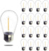 Jslinter S14 1W Outdoor String Lights Bulbs LED, Shatterproof & Waterproof, 2200K Warm White, 11W Equivalent, E26 Base, Edison Vintage Style Repla...
