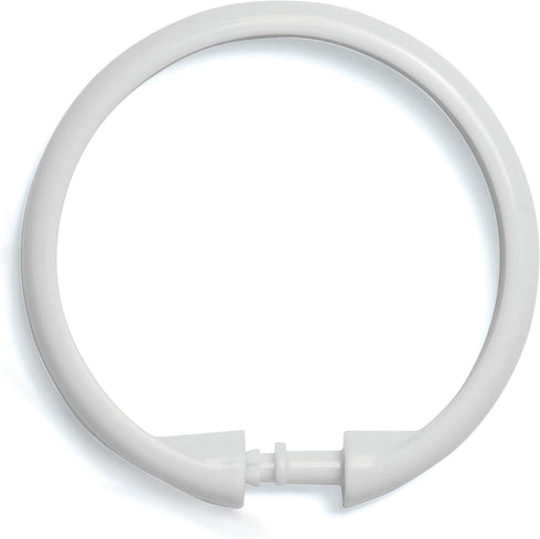 Kenney KN61217 Rust-Proof Smooth Plastic Shower Curtain Rings for Shower Curtain and Standard Shower Curtain Rod, Bathroom Use, Easy to Snap Closu...