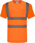 High Visibility Shirts Quick Dry Safety T Shirts with 4 Reflective Strips and Pocket Short Sleeve Mesh Hi Vis Construction Work Class 2 Shirt for ...