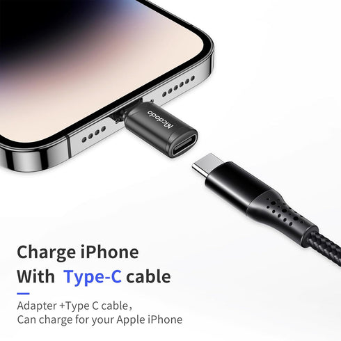 mcdodo USB C to Lightning Adapter 2 Pack,Type C Female to Lightning Male Adapter Cable,Supports Fast Charging Data Transfer for Phone 14/13/12/11/...