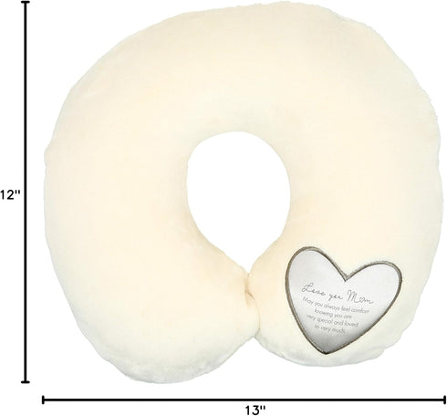 Pavilion Gift Company Mom-12 Royal Plush Love You Mom-Soft Memory Foam Travel Hospital Stay Neck Pillow, 12", Cream...