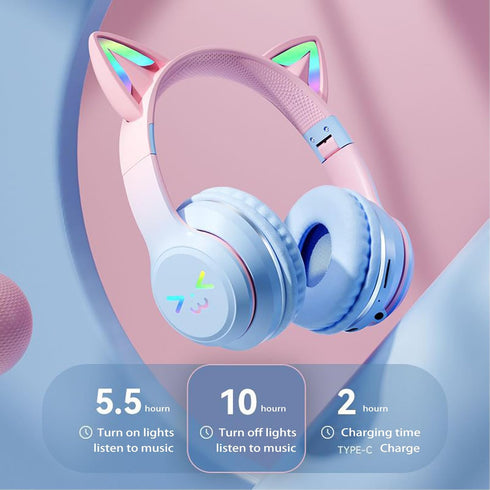 Bluetooth earphones, cute styling earphones, game earphones suitable for smartphones Bluetooth 5.0, can be connected and used on mobile phones, ta...