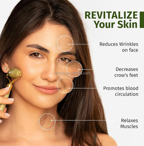 ""GLOW LUX Jade Roller & Gua Sha Facial Tool Set: Boost Radiance and Relaxation with Gentle Massage - Reduce Puffiness, Improve Circulation, and E...