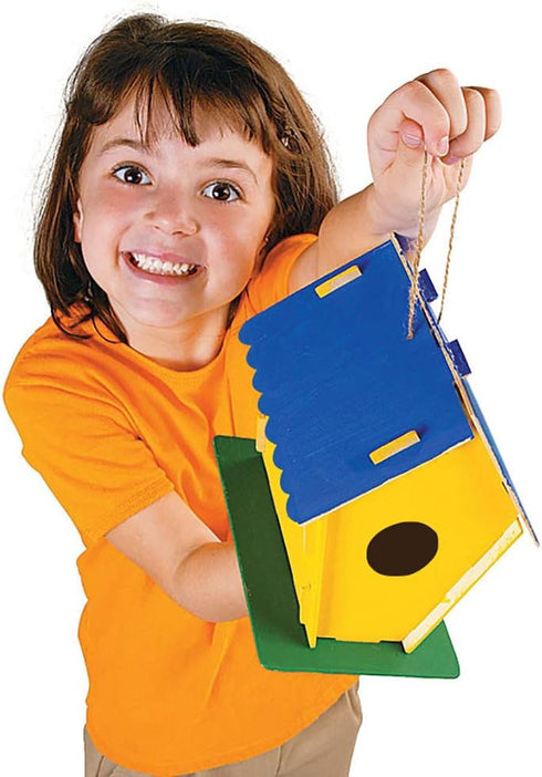 2 Set Unfinished Wooden Birdhouses Kit for Children to Build and Paint Bird House Kids DIY Arts Crafts Kits Bird Feeder Kit for Girls Boys Toddler...