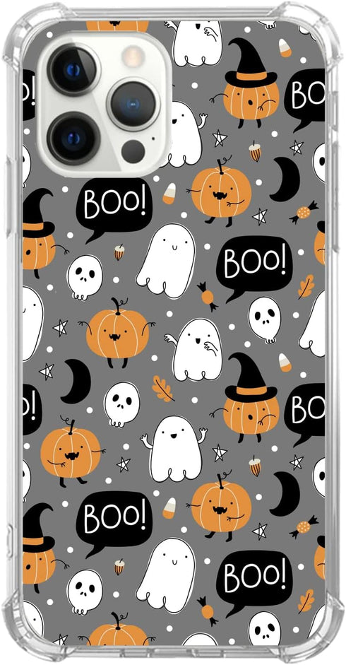 Cute Halloween Ghost Case Compatible with iPhone 14 Pro, Witchy Pumpkin Halloween Boo Case for iPhone 14 Pro for Teens Men and Women, Trendy Cool ...