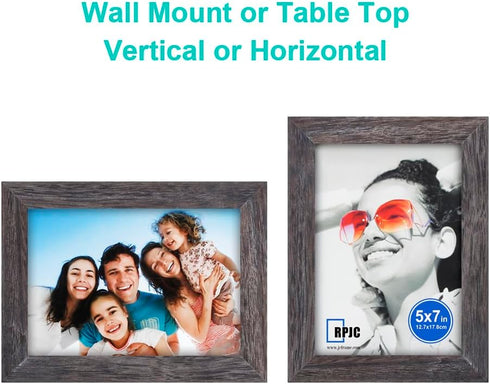RPJC 5x7 Picture Frames Made of Solid Wood High Definition Glass for Table Top Display and Wall Mounting Photo Frame...