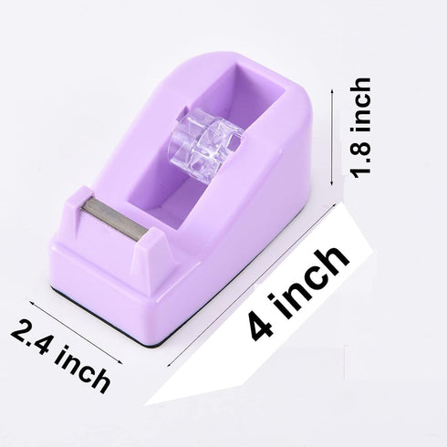 Desktop Tape Dispenser Heavy Duty Desk Accessories Floral Office Tape Dispensers, Weighted Non-Skid Base, Macaron Pink...