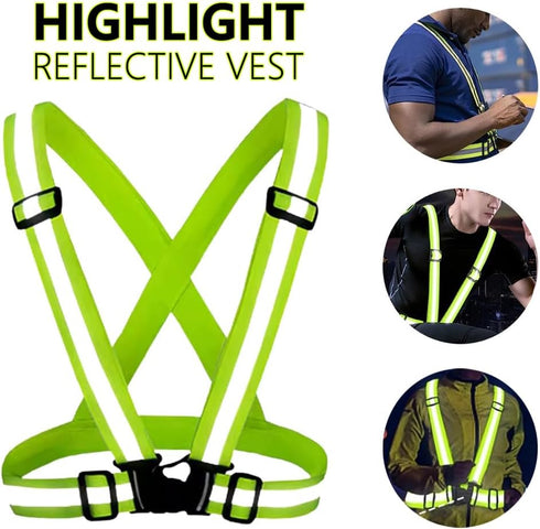 Reflective Vest Running Gear,High Visible Reflective Gear for Nighttime Running Biking Motorcycle Dog Walking, Adjustable Safety Vests fits Men Wo...