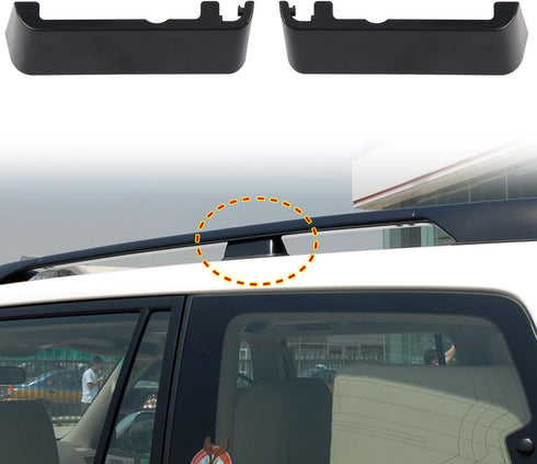 ITrims Car Accessories for Toyota Prado J120 FJ120 2003-2009 Roof Rack Rail End Luggage Protector Center Cargo Rack Cover Shell Cap Trims ABS Blac...