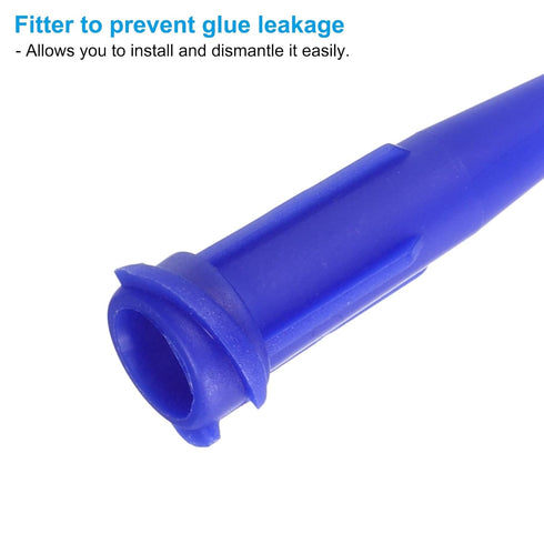 PATIKIL 22Ga Tapered Tip Dispensing Needle, 20Pcs Plastic Needle Tube Blunt Tips with Luer Lock for Glue Oil Applicator, Blue...