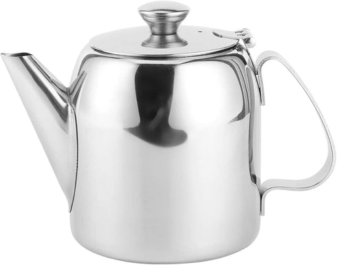 Stainless Steel Teapot, Round Coffee Tea Pot Water Kettle Cold Short Spout Pour Over Coffee Kettle for Kitchen Hotel Restaurant Conference Room, S...