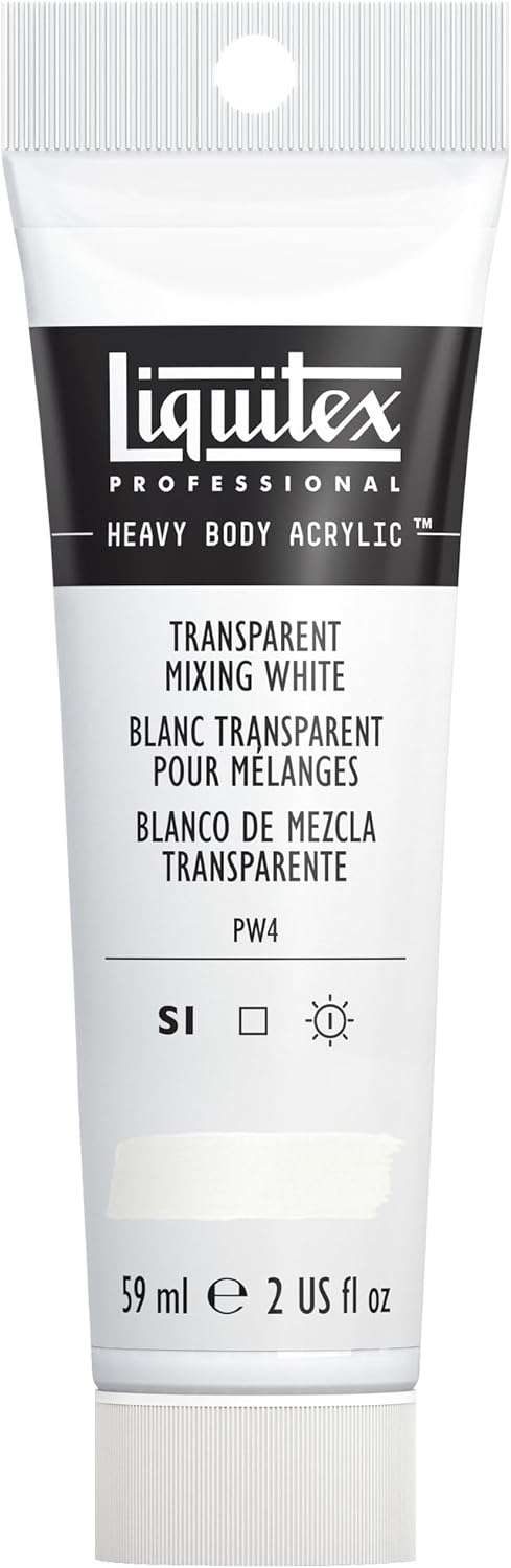 Liquitex Professional Heavy Body Acrylic Paint, 2-oz (59ml) Tube, Transparent Mixing White...