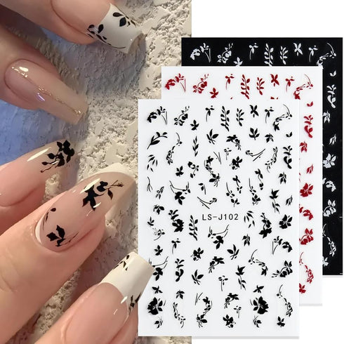 3D Nail Stickers Plant Leaf Nail Art Stickers for Nail Designs Retro Botanical Leaves Flower Nail Decals for Nail Art Supplies Foliage Nail Sticke...