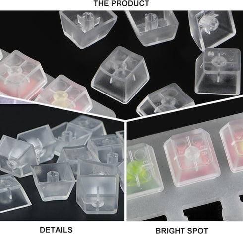 20 pcs Keycaps Replacement DIY Crystal Not Transparent Profile Blank Backlit Accessory Mechanical Professional Printed Cover Gaming Translucent No...
