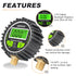 Digital Tire Pressure Gauge, 2-1/2" Dial Size Digital Air Pressure Gauge with 1/4'' NPT Bottom Connector and Rubber Protector, Air Pressure Gauge ...