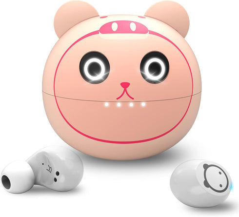 Pink Wireless Earbuds Girls Bluetooth Earbuds 5.3 Built in Mic 36H Playtime IPX5 Waterproof Noise Reduction Kids Earbuds LED Display USB-C Cordles...