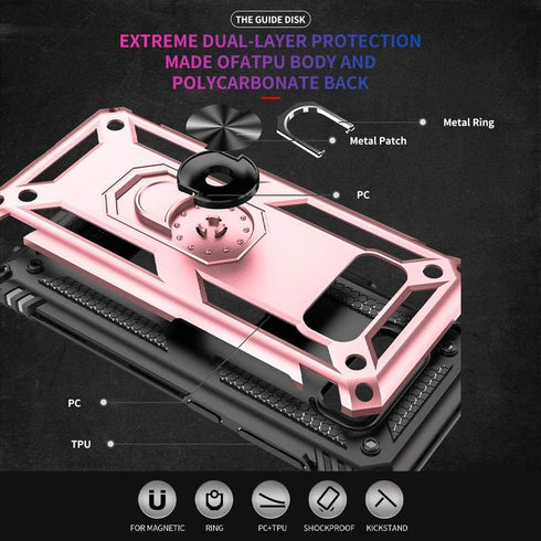 Yiakeng Samsung Galaxy S8 Case, Samsung S8 Phone Case, Military Grade Protective Cases with Ring for Samsung Galaxy S8 (Rose Gold)...