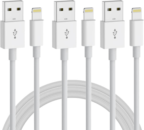 3-Pack 6ft Lightning Cable for iPhone, Fast Charging USB A to Lightning Cable, Compatible with iPhone 14 Pro Max/14 Pro/13/12, iPad, AirPods, MFi ...