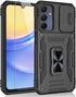 for Samsung Galaxy A15 5G Case, Shockproof Phone Case & Sliding Camera Cover & Ring Holder Kickstand with Screen Protector for Samsung Galaxy A15 ...