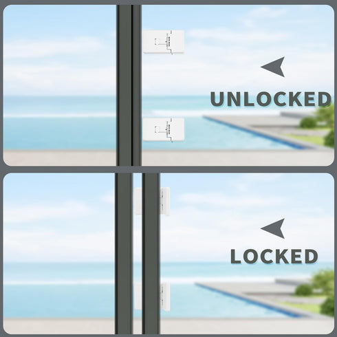 4 Pack Sliding Glass Door Child-Proof Lock with 3M Adhesive, Window Sliding Door Lock Baby Safety Window Lock for Sliding Glass Door, Sliding Wind...