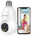 Jennov 2K/3MP Light Bulb Security Camera, 2.4Ghz Wi-Fi Security camera Wireless Outdoor, 360° Indoor Light Socket Camera Easy Installation, Auto T...