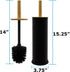 Blue Donuts Toilet Brush Holder with Bamboo Top - Black...