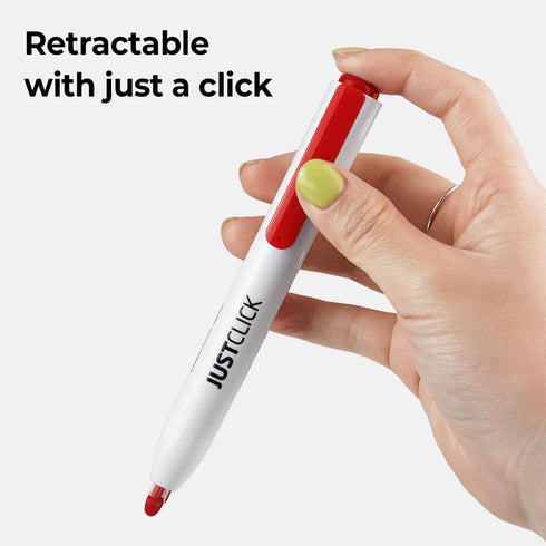 carrotez Retractable Dry Erase Markers, Low Odor Whiteboard Markers, Bullet Tip, Thin Barrel, 12 Count, Red...