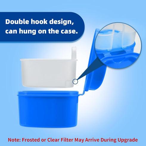 Denture Cup Dental Retainer Case Cleaning with Strainer Basket, Orthodontic Bath Box Mouthguard Storage Soaking Holder - Dark Blue...