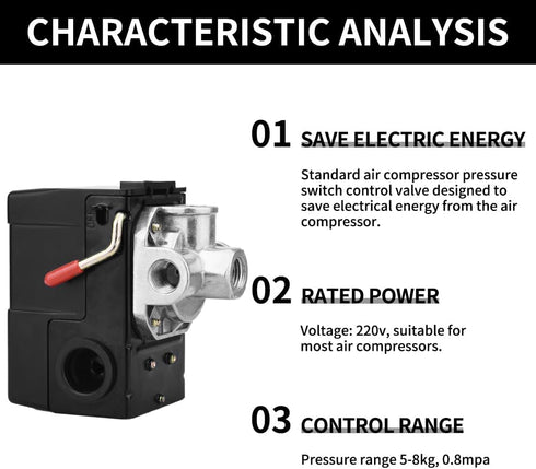 air compressor switch 125 psi?air compressor pressure control switch?air compressor shut off switch?central pneumatic air compressor parts (TOOL1)...