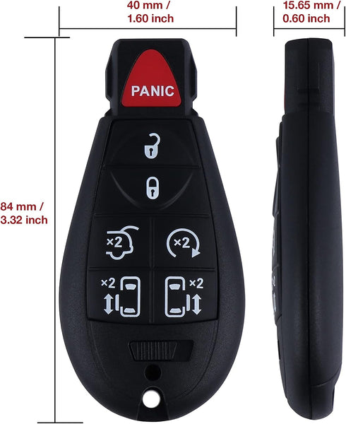 Keyless Entry Remote Control Key Fob for 2008-2020 Dodge Grand Caravan/Chrysler Town and Country?M3N5WY783X? Pack of 2...
