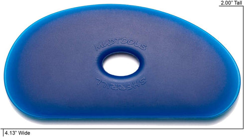 Mudtools Polymer Rib Blue Size 5 Firm - Large Kidney Shape - Ceramics, Pottery, Clay - B5...