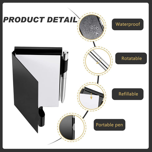 Chinco 4 Pieces Metal Pocket Notebook Portable Aluminum Notepad Refillable Metal Notebook with Mini Pen and Paper for To Do Lists and Note Jotting...
