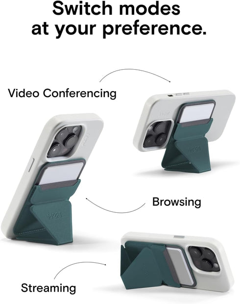 MOFT Magnetic Wallet Stand Compatible with iPhone 15/14/13/12 Series, Angle Adjustment & Magsafe Compatible MOVAS Phone Stand,Jungle...