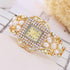Weicam Women Bracelet Square Dial Quartz Bangle Wrist Watch Lady Diamond Pearl Jewelry Watches Gold Color...