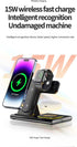 Wireless Charger 3-in-1 Fast Charging Stand Foldable Portable Travel Multi-Device Charging Station for iPhone 14 13 12 11 Pro Max Samsung Series A...